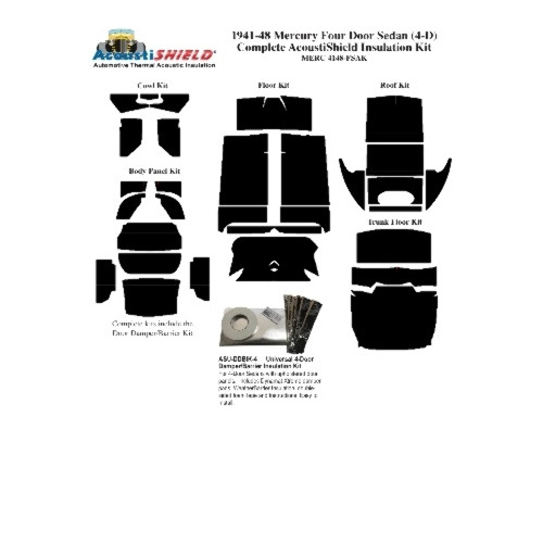 Kick Panel Insulation Kit for 1941-1948 Mercury Fordor Sedan Cowl