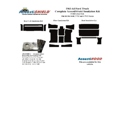 Insulation Sound Deadener Kit for 1961-1964 Ford Truck Acoustishield Complete