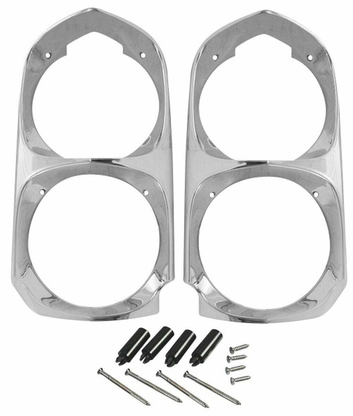 Headlight Bezels for 1966-1967 Pontiac GTO, LeMans, Tempest Pair Headlight Bezels for 1966-1967 Pontiac GTO, LeMans, Tempest Pair