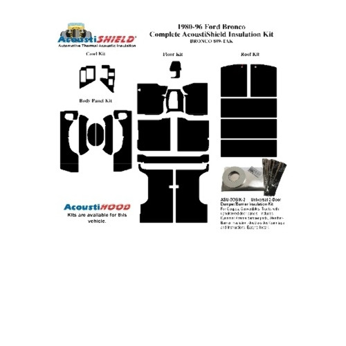 Insulation Sound Deadener Kit for 1980-1996 Ford Bronco Acoustishield Complete
