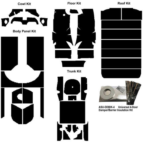 Insulation Sound Deadener Kit for 59-60 Station Wagon Acoustishield Complete