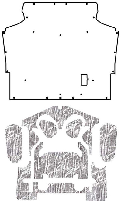 Hood Insulation Pad Heat Shield for 1975-1981 Chevy Camaro F-Body, Under Smooth