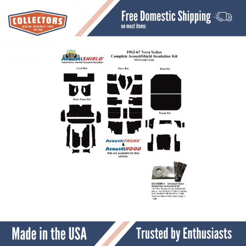 Insulation Sound Deadener Kit for 62-67 Chevy Nova Sedan Acoustishield Complete