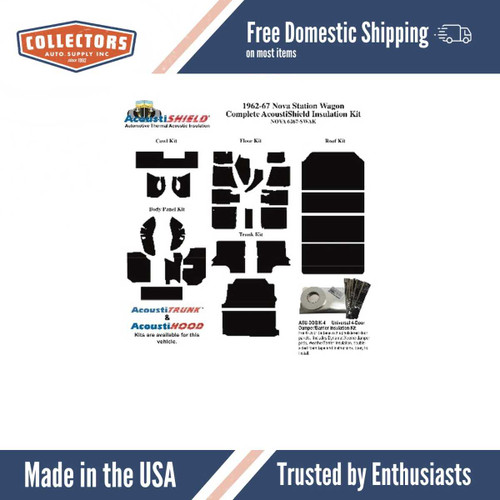 Insulation Sound Deadener Kit for 62-67 Chevy Nova Station Wagon Shield Complete