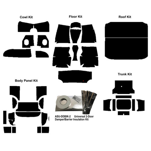 1961-1962 Chevrolet Impala, Chevrolet Biscayne, Chevrolet C10, Insulation Sound Deadener-Kit 
