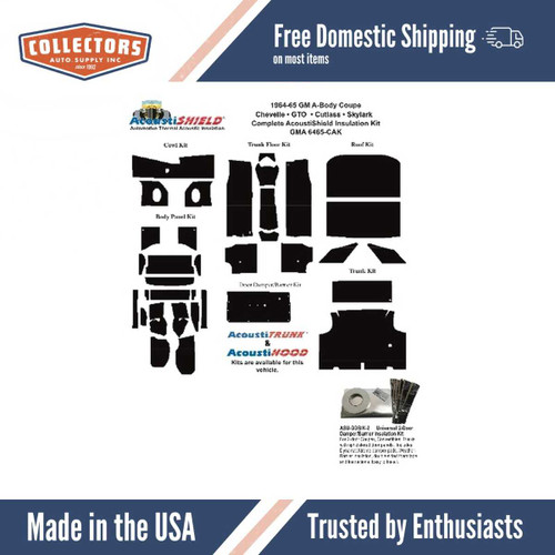 1964-1965 Oldsmobile Cutlass, Chevrolet Impala, Pontiac GTO, Insulation Sound Deadener-Kit 