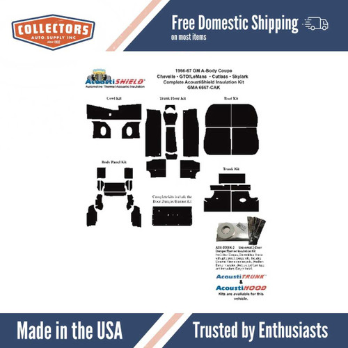 1966-1967 Chevrolet Chevelle, Chevrolet Impala, Pontiac GTO, Insulation Sound Deadener Kit GMA 6667-CAK