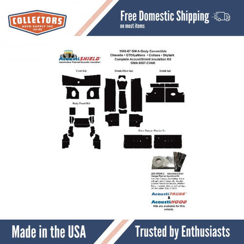 1966-1967 Chevrolet Chevelle, Chevrolet Impala, Pontiac Catalina, Insulation Sound Deadener Kit GMA 6667-CVAK