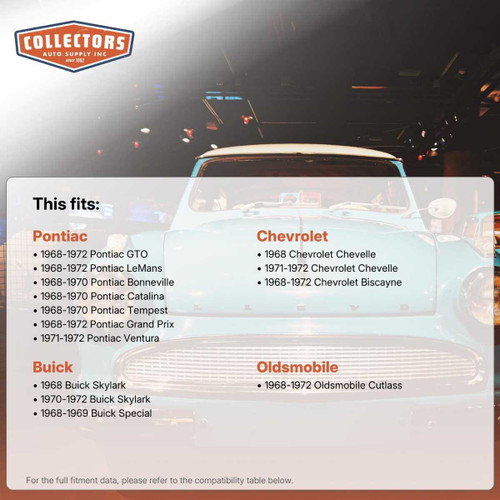 1968-1972 Pontiac Catalina, Chevrolet Chevelle, Oldsmobile Cutlass, Insulation Sound Deadener Kit GMA 6872-CAK