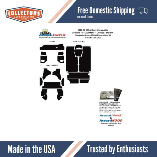 1968-1972 Pontiac Catalina, Chevrolet Impala, Oldsmobile Cutlass, Insulation Sound Deadener Kit GMA 6872-CVAK