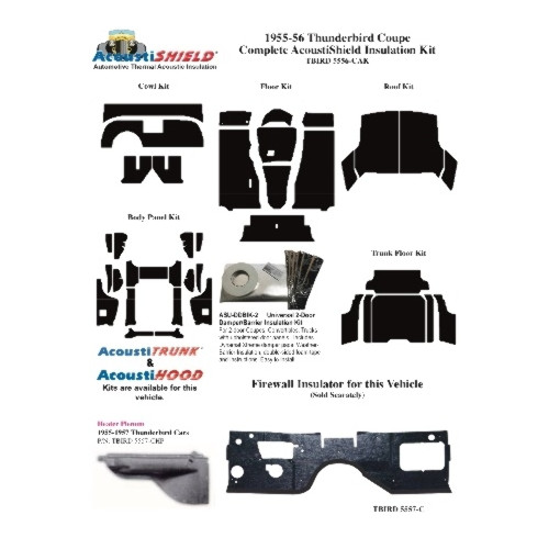Insulation Kit for 55-56 Ford Thunderbird Coupe/Convertible Complete