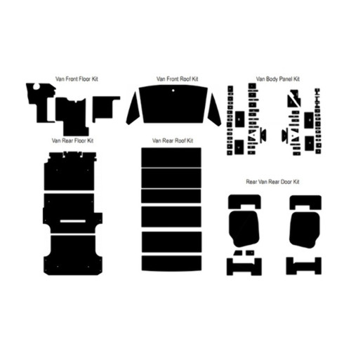 2008-2017 SPRINTER 3500 CREW (170WB) HIGH ROOF VAN COMPLETE ACOUSTIC INSULATION KIT | Insulation Sound Deadener Kit for Sprinter 3500 Crew 170WB Hi-Roof Van Complete | QRS-SPRINT 0817-170HR-CRVAK-SD