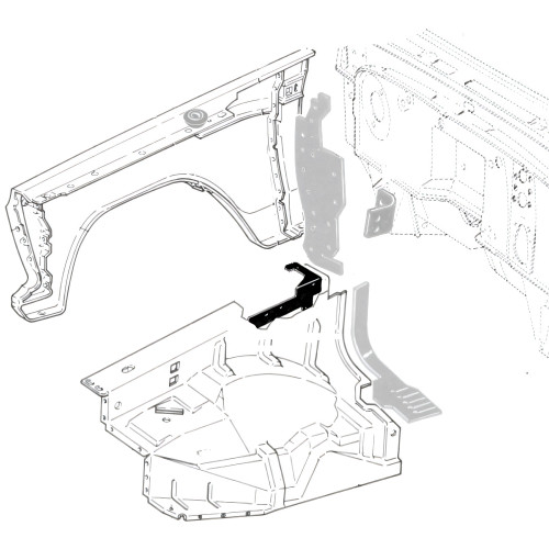Rubber Fender Apron Seals for Vehicle Restoration - D3TZ-16B127-A - Collectors Auto Supply