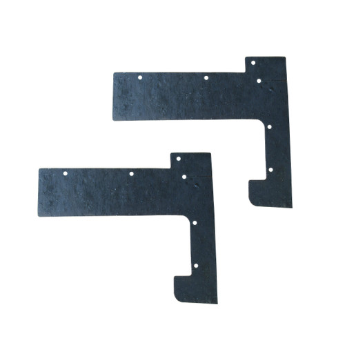 Rubber seal for Ford front fender to hood hinge support, essential part for vehicle maintenance.