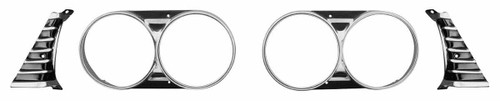 Headlight Bezels for 1966 Chevrolet Chevelle, El Camino w/ Extensions Kit