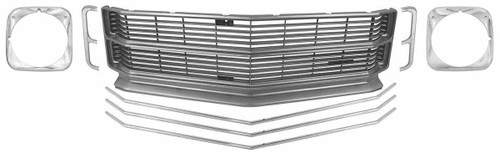 Grille Kit for 1971 Chevrolet Chevelle, El Camino 6pc, Deluxe Silver Kit