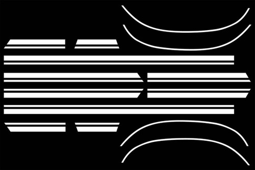Body Stripe Decals for 1967 Chevrolet Chevelle Super Sport, Deluxe, White Set