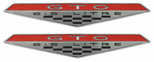 Fender Emblem for 1964-1968 Pontiac GTO, LeMans, Tempest 6.5 Litre, Pair