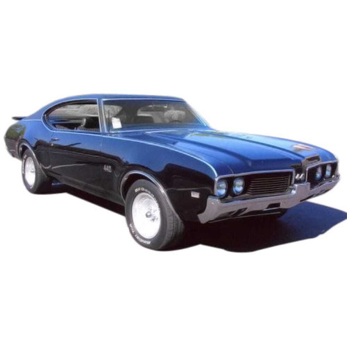 Headliner for 1969 Oldsmobile Cutlass 2 Door Hardtop Basket Weave Black [REM-CUT-HLR-052-18-Black]