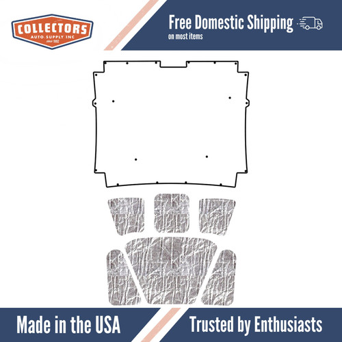 Premium Hood Insulation Pad Heat Shield for 1963-64 Rambler Classic, ABS & AcoustiShield Materials, - Reduce Noise & Heat