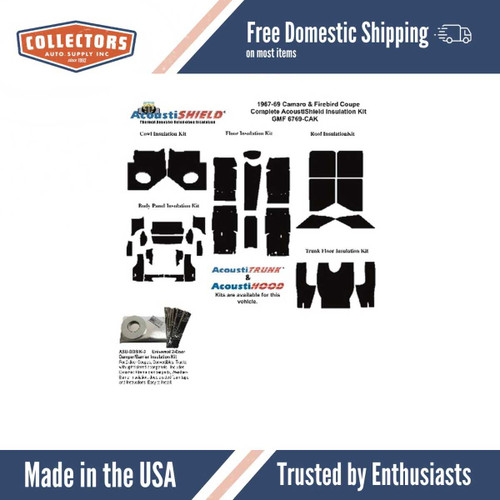 Complete Interior Insulation Kit for 1967-1969 Gm F-Body Coupe