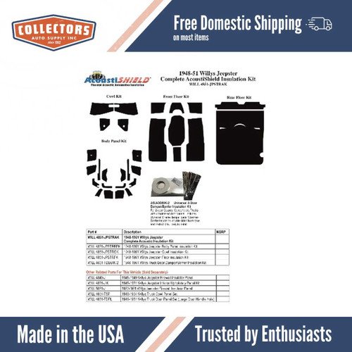 Complete Interior Insulation Kit for 1948-1951 Willys Jeepster