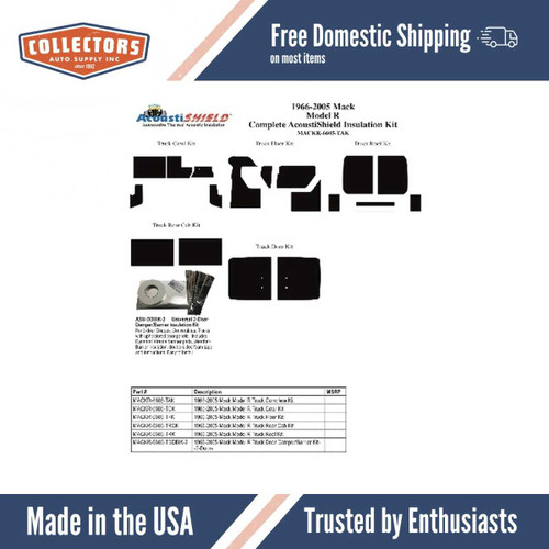 Complete Interior Insulation Kit for 1966-2005 Mack Model R