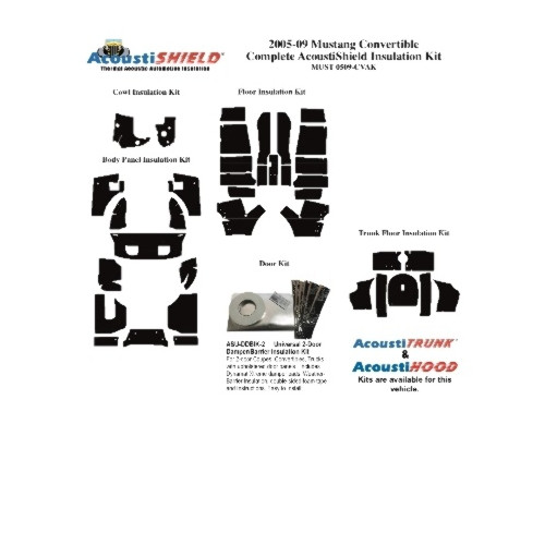 Complete Interior Insulation Kit for 2005-2009 Ford Mustang Convertible