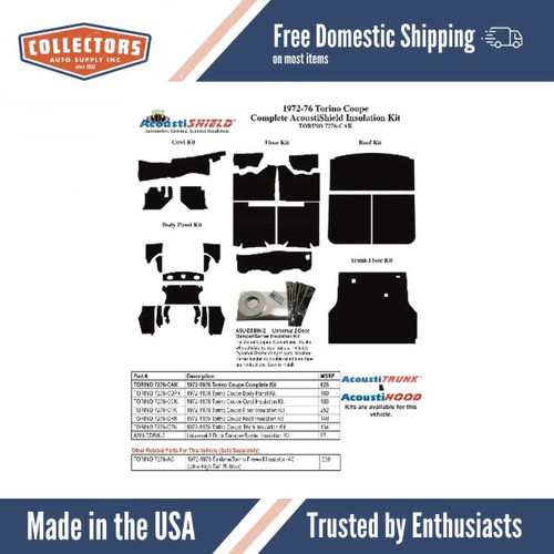 Complete Interior Insulation Kit for 1972-1976 Ford Torino Coupe