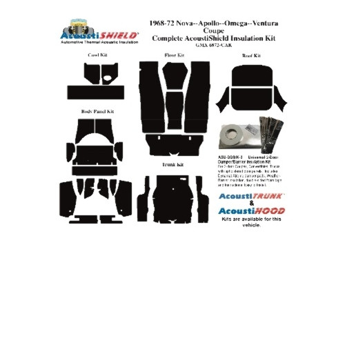 Complete Interior Insulation Kit for 1968-1972 Gm X-Body Coupe