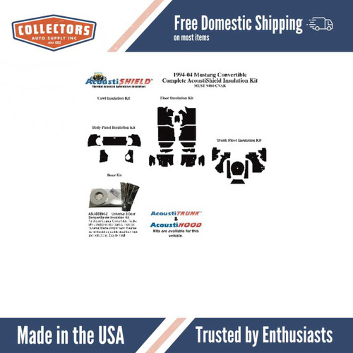 Complete Interior Insulation Kit for 1994-2004 Ford Mustang Convertible