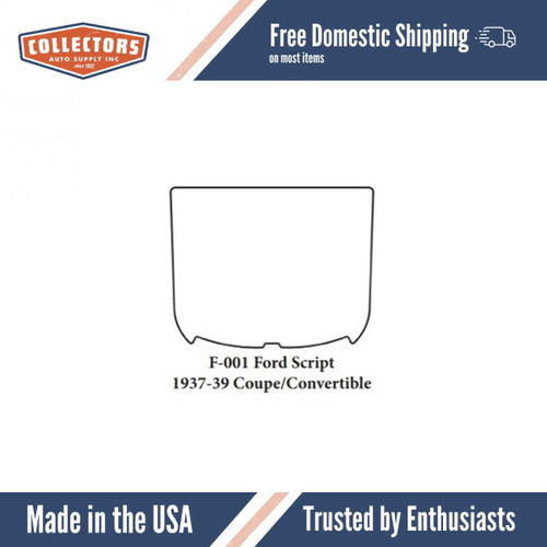 Trunk Floor Mat Cover for Classic Ford Convertible, Ultra High Def Rubber, Protects from Spills, Mud, Snow, & Debris.