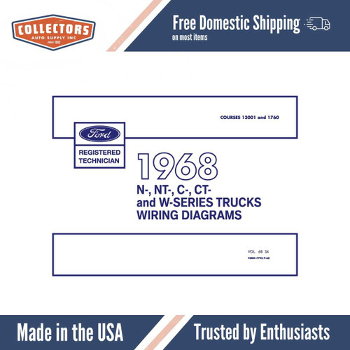 1968 Ford N, NT, C, CT-Series & W-Series Truck Wiring Diagrams Manual - 11x17 inch COMB Bound