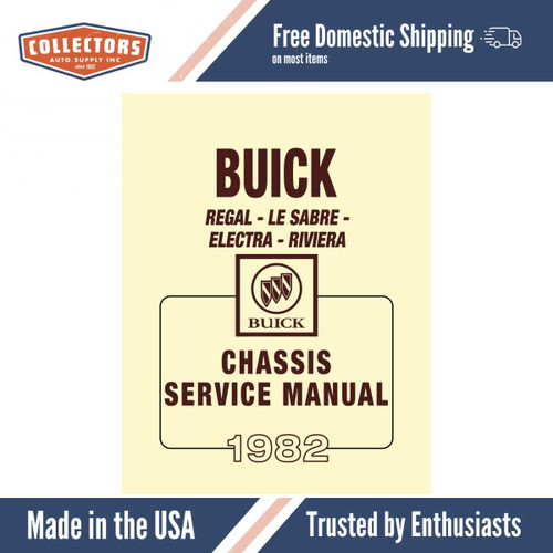 1982 Buick Chassis Service Manual (Regal, Riviera, LeSabre, Electra) - Includes 11x26 inch COLOR Wiring Diagrams