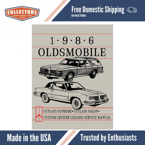 1986 Oldsmobile Service Manual - Cutlass Supreme, Cutlass Salon, Custom Cruiser