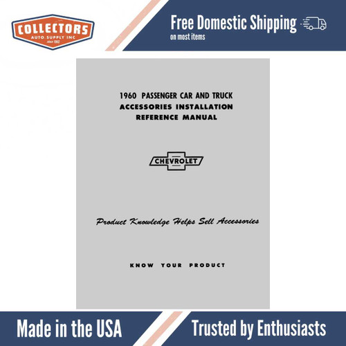 1960 Chevrolet Car and Truck Accessories Installation Reference Manual