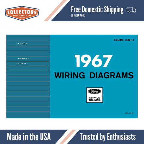 1967 Ford Falcon, Comet, Fairlane Wiring Diagrams Manual - 11x17 inch COMB Bound