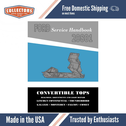 1962-1963 Ford Lincoln Mercury Convertible Top Service Handbook