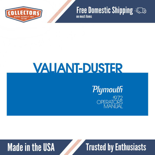 1972 Plymouth Valiant, Scamp & Duster Owner's Manual - COLOR