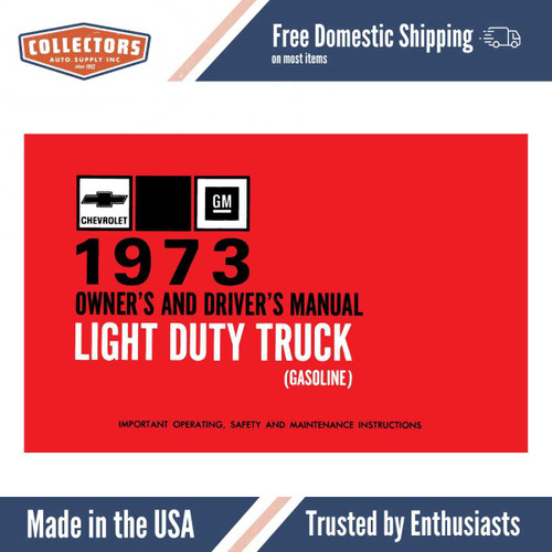 1973 Chevy Truck 10-30 Owner's Manual