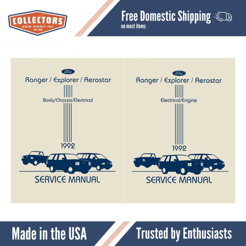 1992 Ford Ranger, Explorer, Aerostar Service Manual - Body, Chassis, Electrical, Engine