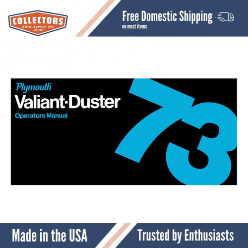 1973 Plymouth Valiant, Scamp, Duster Owner's Manual - COLOR