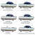 Hood Insulation Pad Flat Fiberglass 6pc for 1958-60 Ford Thunderbird Grey/Black