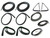 Door Seal Window Sweeps Channel Kit for 87-91 Ford F-Series, Weatherstrip Trim Groove, Front & Rear, Left & Right