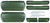 Armrest Kits for 1968-1969 GM A Body Front Pads/Bases w/Rear Pads Only DkGreen