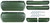 Armrest Kits for 68-69 GM A Body Front Pads/Bases w/Rear Pads Only DkGreen Olive