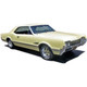 Headliner for 1966 Oldsmobile Cutlass Hardtop 2-Door Vinyl Front 2 pieces