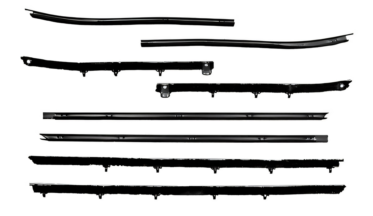 Window Sweeps Felt Kit for Chevrolet Chevelle 1968 Convertible - OEM Quality Weatherstrip Set - Front, Rear, Left & Right