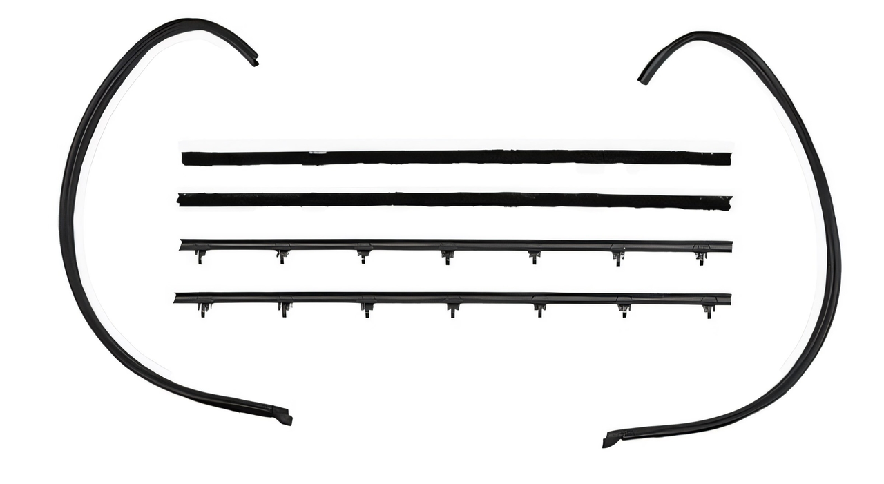 1966-1967 Chevrolet Chevelle Window Sweeps Felt Kit Weatherstrip for Sedan Wagon - Authentic 6 Piece Set - US Made