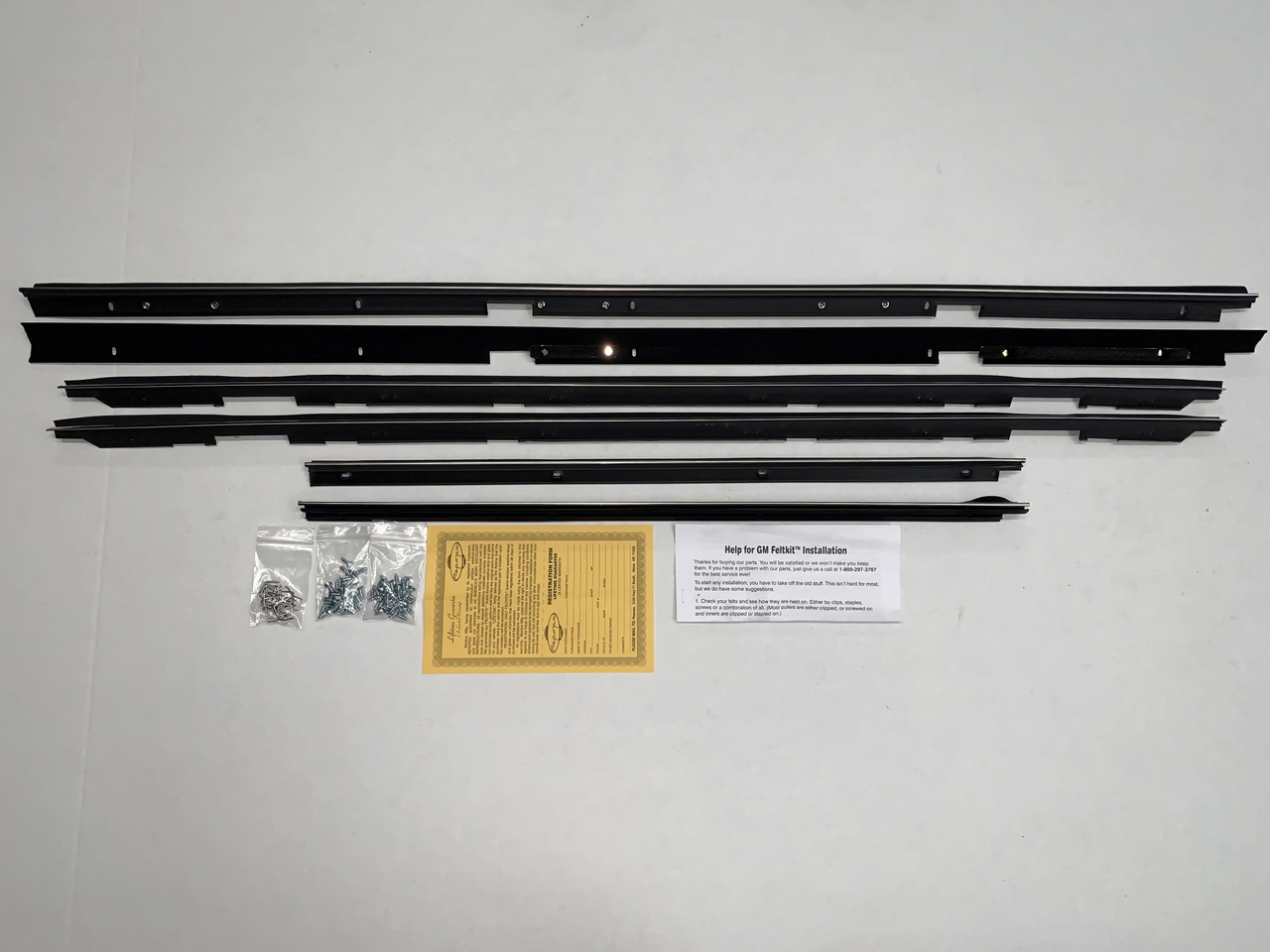 Window Sweeps Felt Kit Belt Line Weatherstrip for 78-83 Chevrolet Malibu - Black Left Right Authentic Pieces - Set of 6